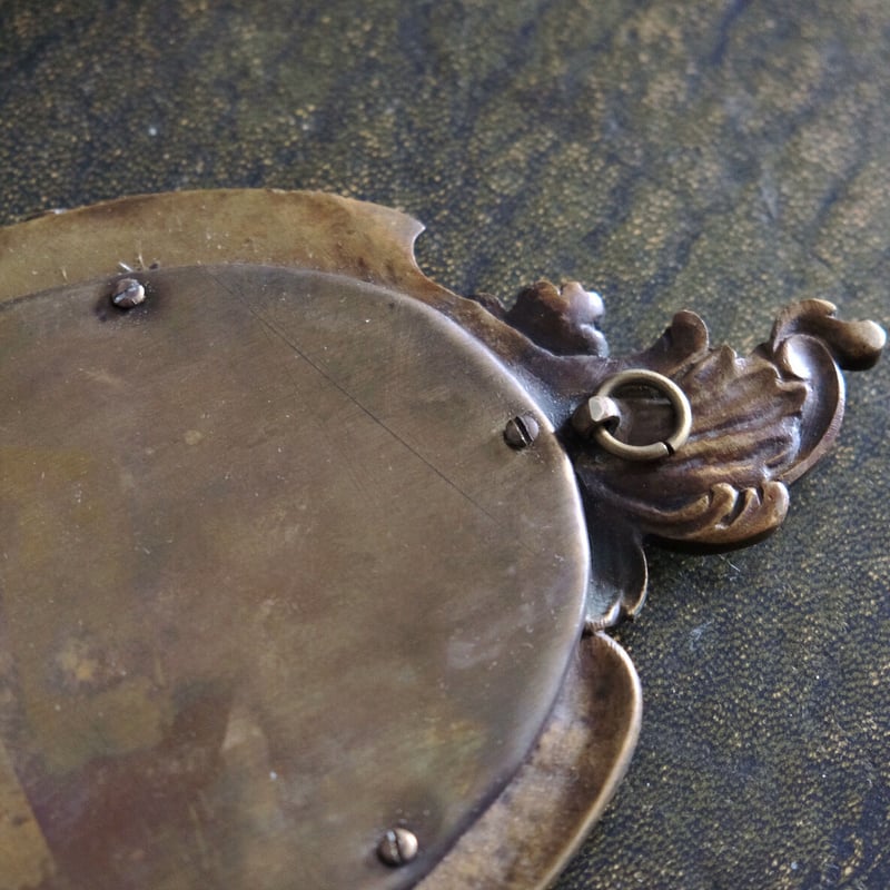 手鏡 ミラー ロカイユ装飾 アンティーク 050044 | jinen_antique