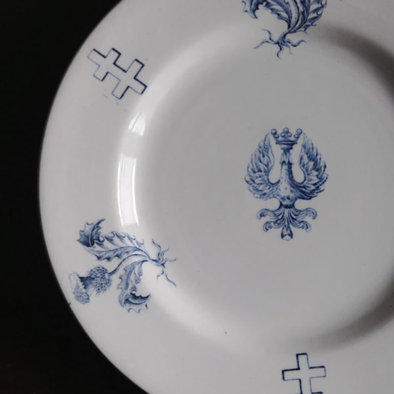K&G Lunéville ロレーヌ 十字 紋章ディナー 皿 φ23.9cm フランス アンテ
