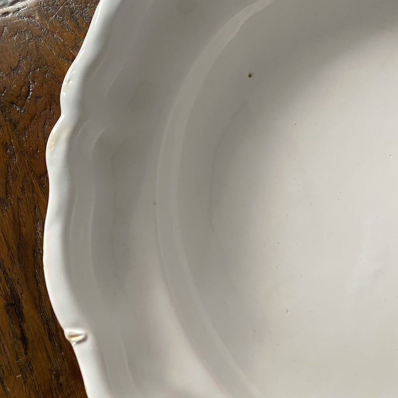 ムスティエ Moustiers 花リム 大皿 丸皿 φ31.6cm アンティーク 050151