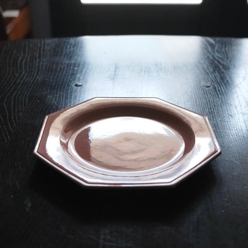 ピンク オクトゴナル 平皿 おそらく ポエト・ラヴァル フランス