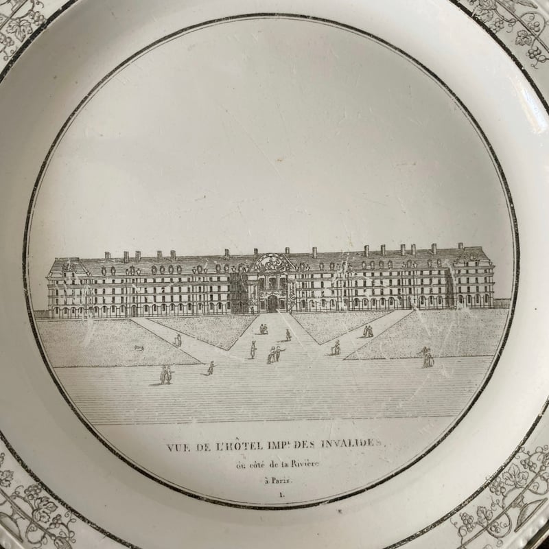 Creil クレイユ オクトゴナル グリザイユ 風景 フランス アンティーク