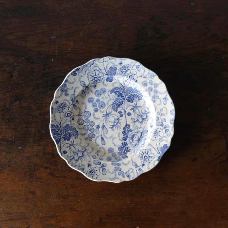 レア！フランス　アンティーク　David Johnston ボルドー窯　平皿 David Johnston Bordeaux ボルドー タピスリー 平皿 φ19.2cm フ