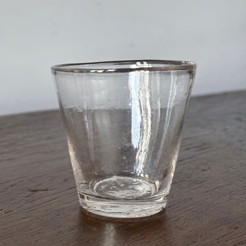 キャンドルグラス 無色 h6.9cm フランス アンティーク 0502258 | jinen_