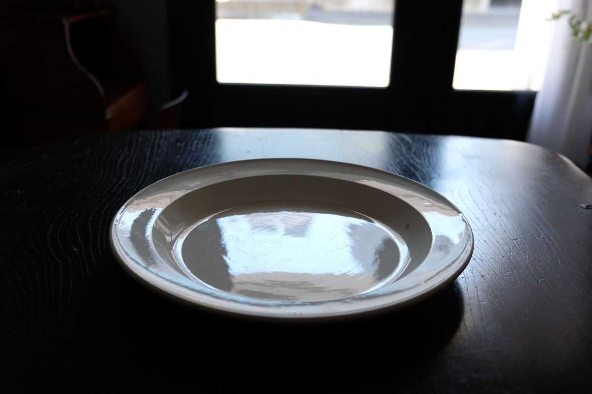 モントロー窯 1820年代 ファイアンスフィン 花リム大皿 1800年初期 モントロー 刻印 ファイアンスフィーヌ 丸皿 平皿