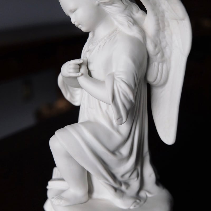 石膏 天使像 h27cm フランス アンティーク 0501710 | jinen_antique