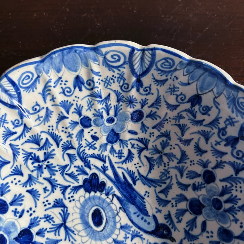18世紀 デルフト Delft 輪花 ボウル サラディエ オランダ アンティーク