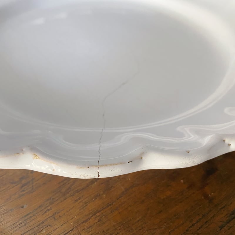 ムスティエ Moustiers 花リム 大皿 φ31.5cm アンティーク 050766 ムスティエ Moustiers 花リム 大皿 φ31.5cm アンティーク 050766