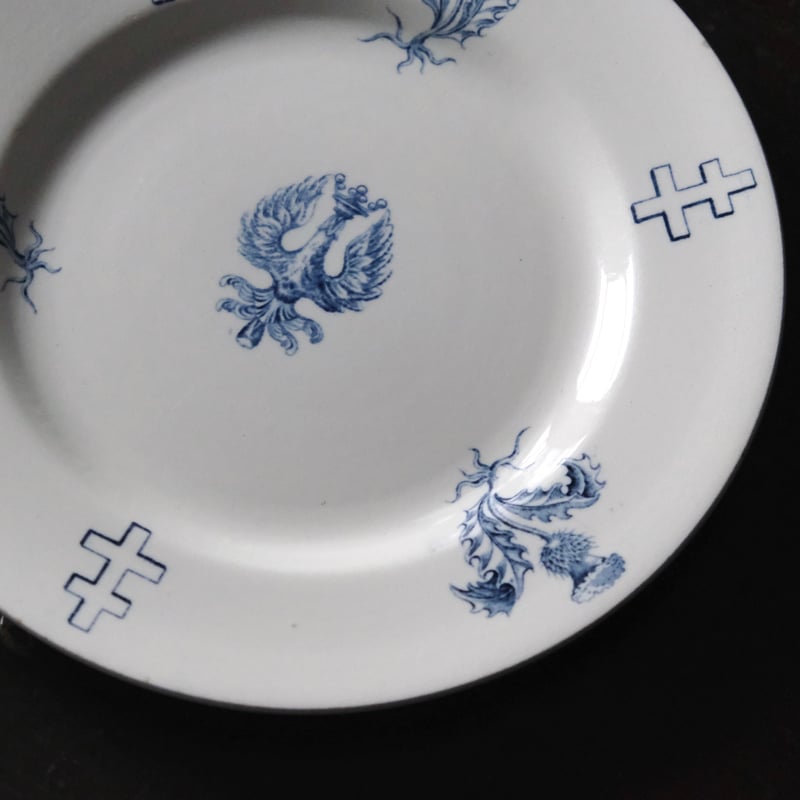 K&G Lunéville ロレーヌ 十字 紋章ディナー 皿 φ23.8cm フランス アンテ