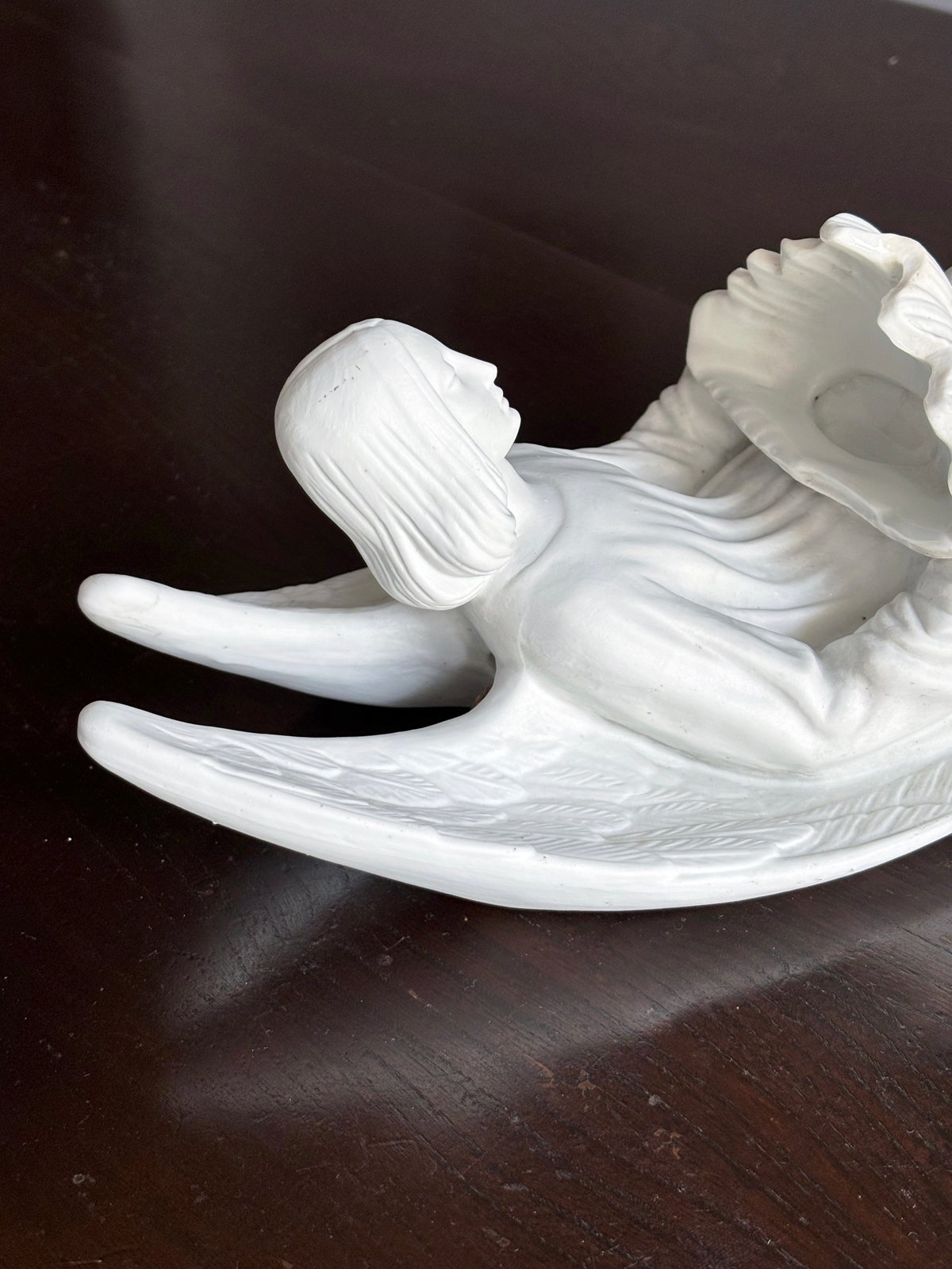 フランスアンティーク 大理石の聖水盤 ベニティエ ビスク製 天使 ベニティエ 聖水盤 h37cm フランス アンティーク