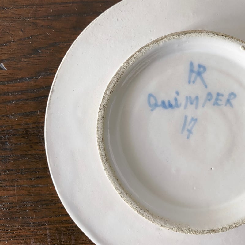 カンペール焼き　直径26㎝ フランスから届いた、平皿。伝統的なカンペール焼きです。お食事に使用