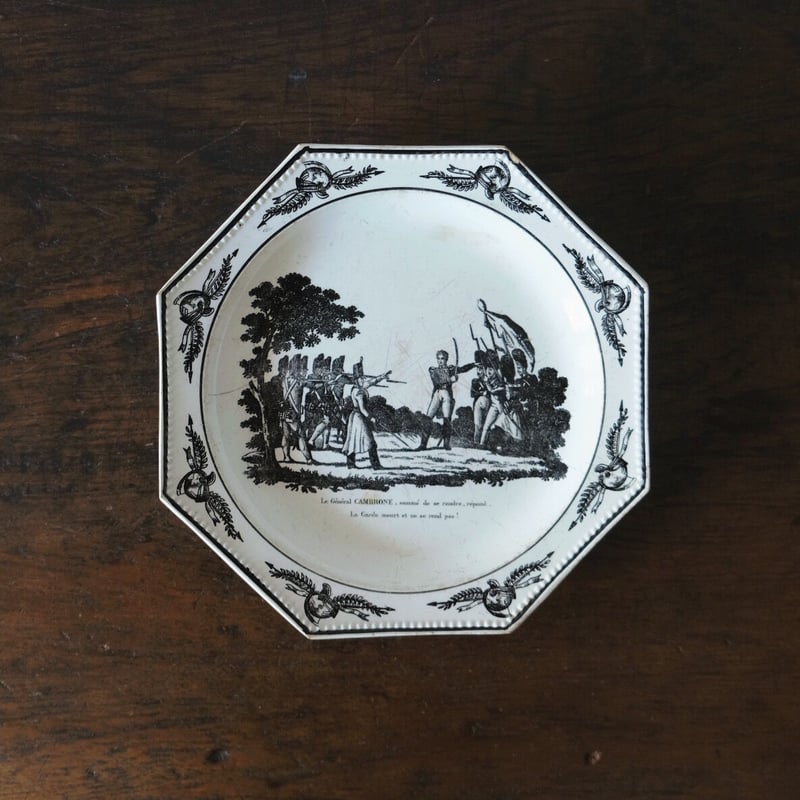 モントロー Montereau オクトゴナル皿 グリザイユ アンティーク a