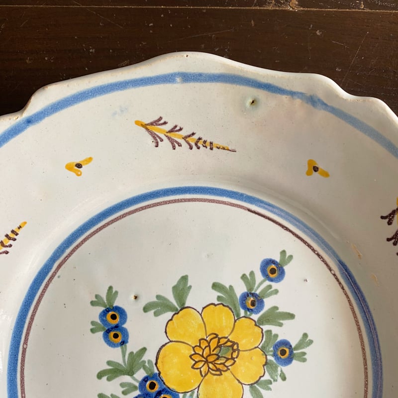 ヌヴェール Nevers リム皿 φ22.8cm アンティーク 0501106 | jinen