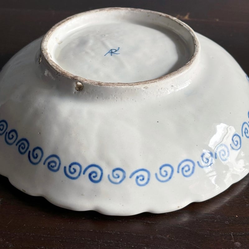 デルフト輪花皿 18世紀 デルフト Delft 輪花 ボウル サラディエ オランダ アンティーク