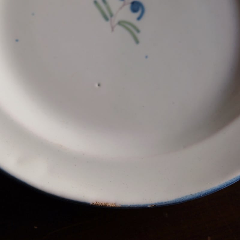 花リム　６枚セット　ヴァラージュ窯　Varages フランス　アンティーク VARAGE ヴァラージュ 平皿 リム皿 φ22cm フランス アンティーク 050339