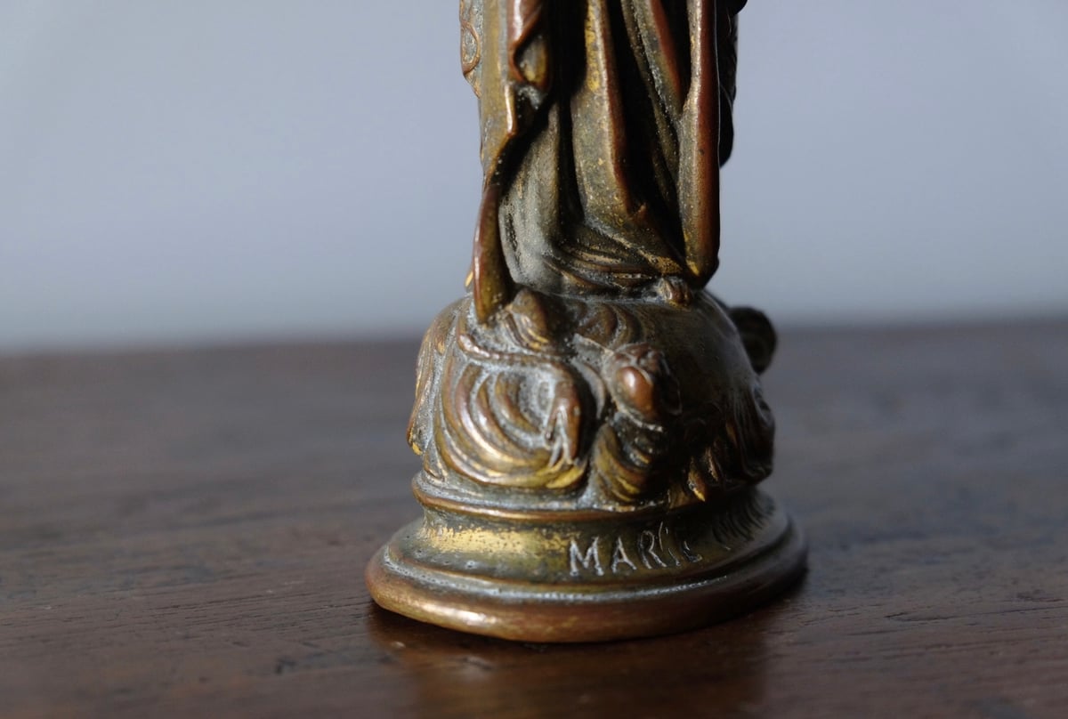 聖母マリア 像 メタル フランス アンティーク 0501709 | jinen_antique