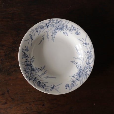 フランスアンティーク　クレイユエモントロー　スイートピーのデザート皿 アンティークデザート皿 スイートピー Creil et Montereau製