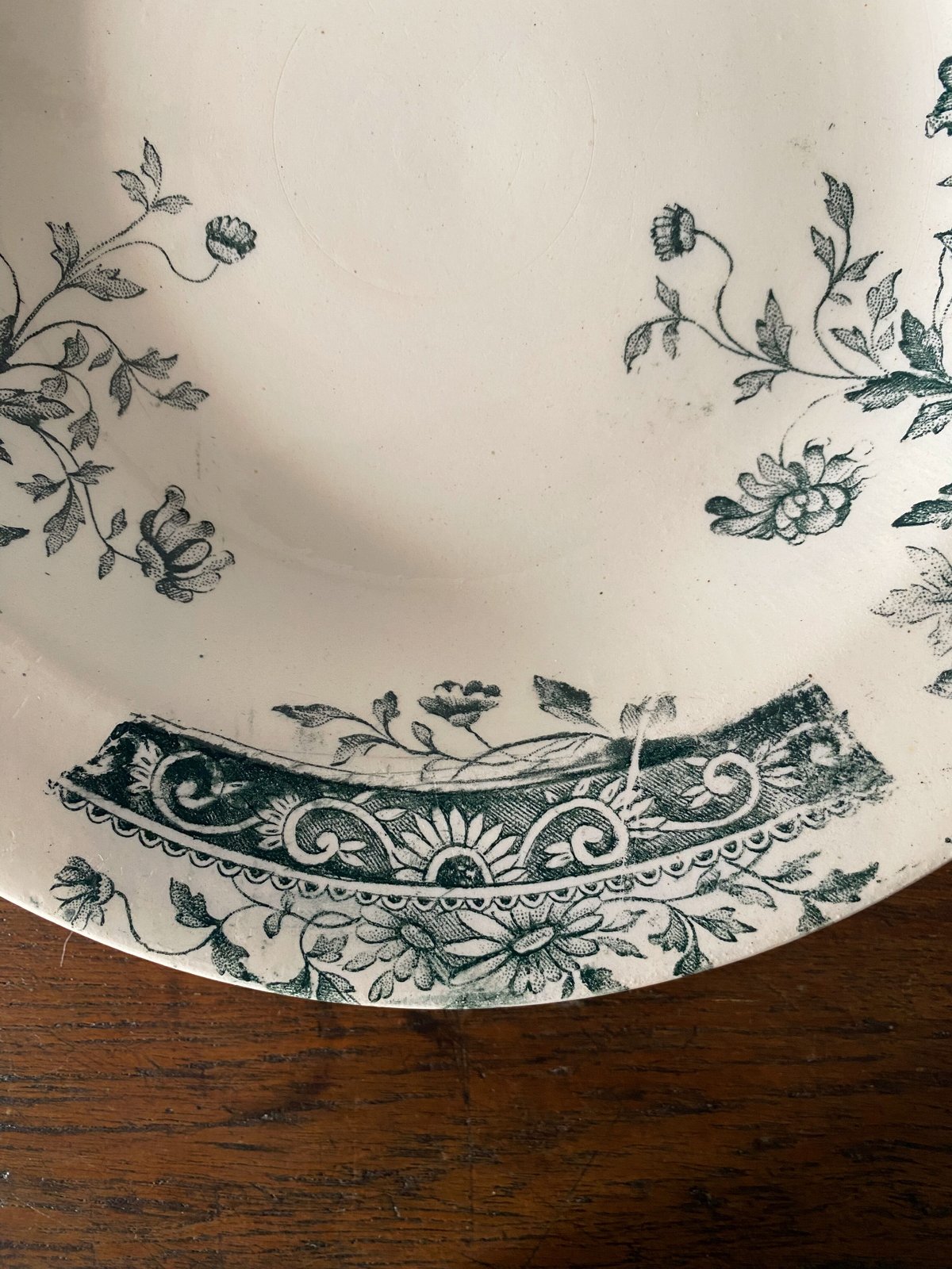 【美品】フランスアンティーク SALINS窯 クリーム色の特大オーバル皿3500 美品】フランスアンティーク SALINS窯 クリーム色の特大オーバル