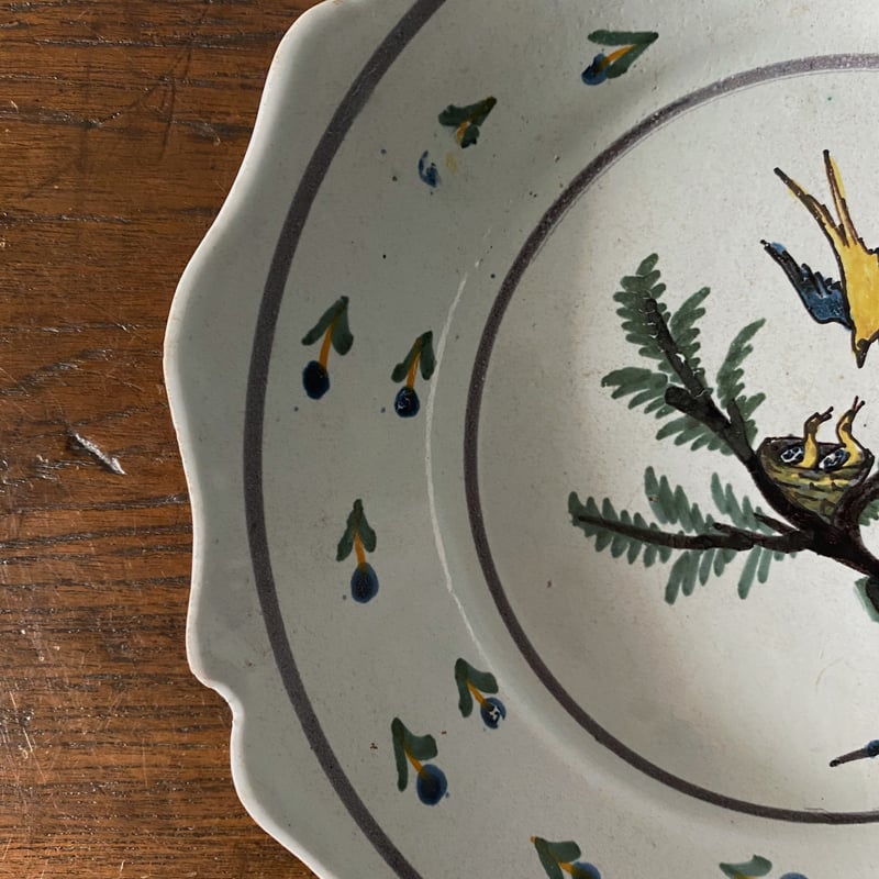 ヌヴェール Nevers 平皿 リム皿 φ23cm フランス アンティーク 0501305 |