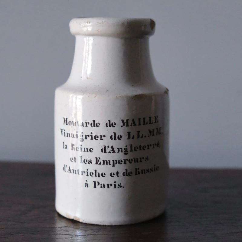 19世紀 窯不明 Maille マイユ マスタード ポット h12.6cm フランス