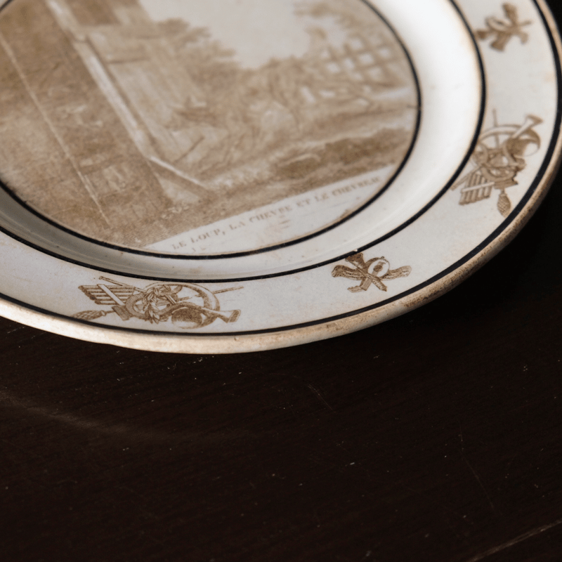 セーブル Sevres φ21.4cm グリザイユ デザート皿 ファイアンスフィーヌ