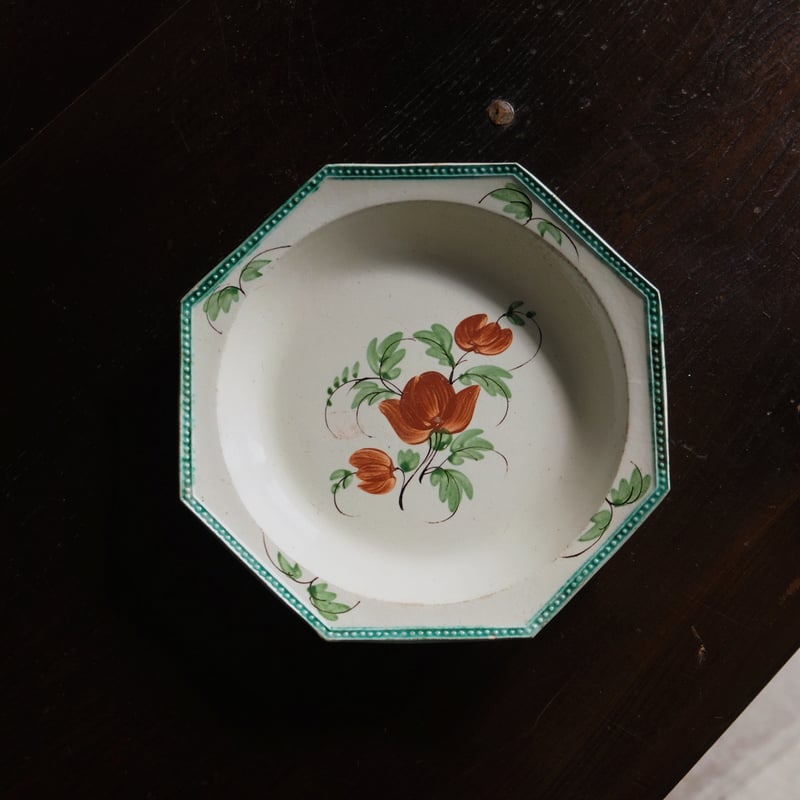 Aumale オマル 花絵皿 オクトゴナル 深皿 フランス アンティーク