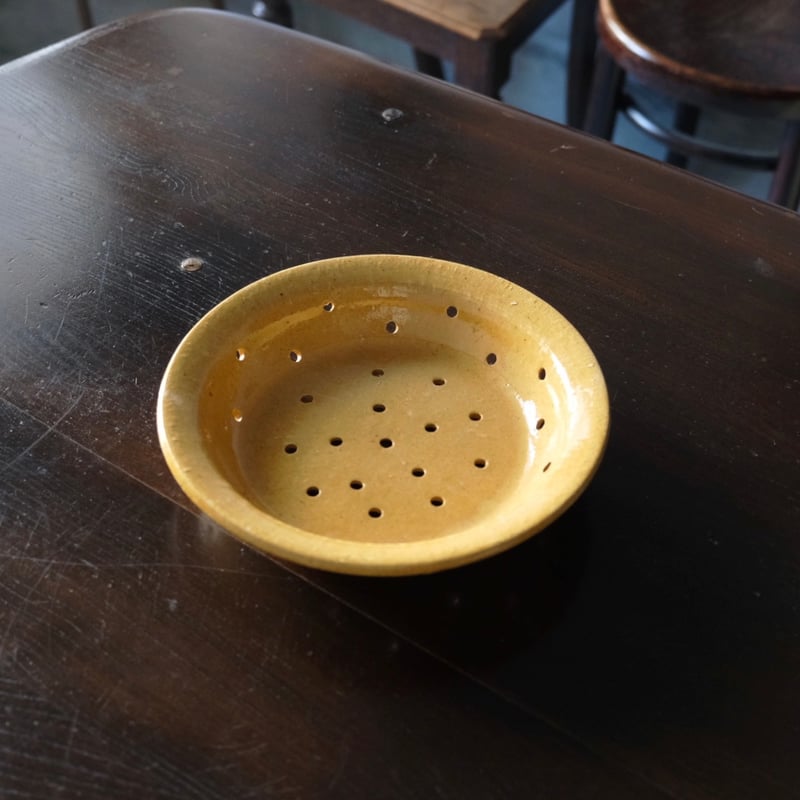 フェセル 黄釉 皿 φ22.5cm フランス アンティーク 0501639 | jinen_a