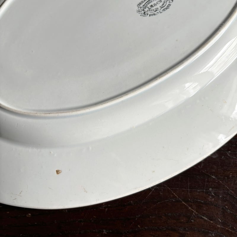 【レア】クレイユモントロー　COLBERT  オーバルプレート　大皿1枚 クレイユモントロー 大皿『COLBERT』コルベール フランスアンティーク