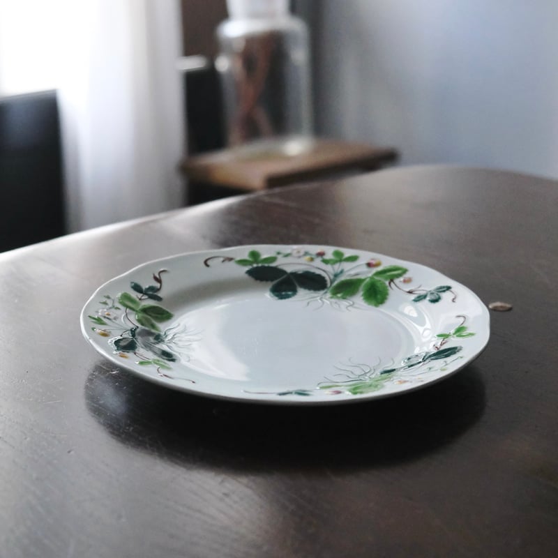 Creil&Montereau Fraise ジョルジュサンド 彩色 いちご レリーフ皿 平皿