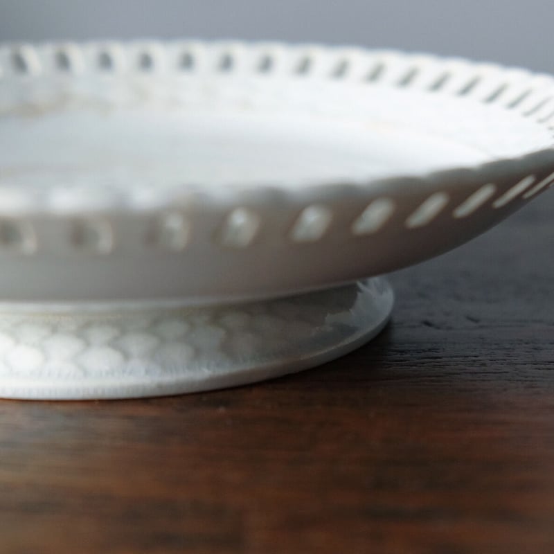 フランスアンティーク 陶器のパニエ コンポティエ アンティークポーセリンコンポティエ パニエ 白磁 フランス