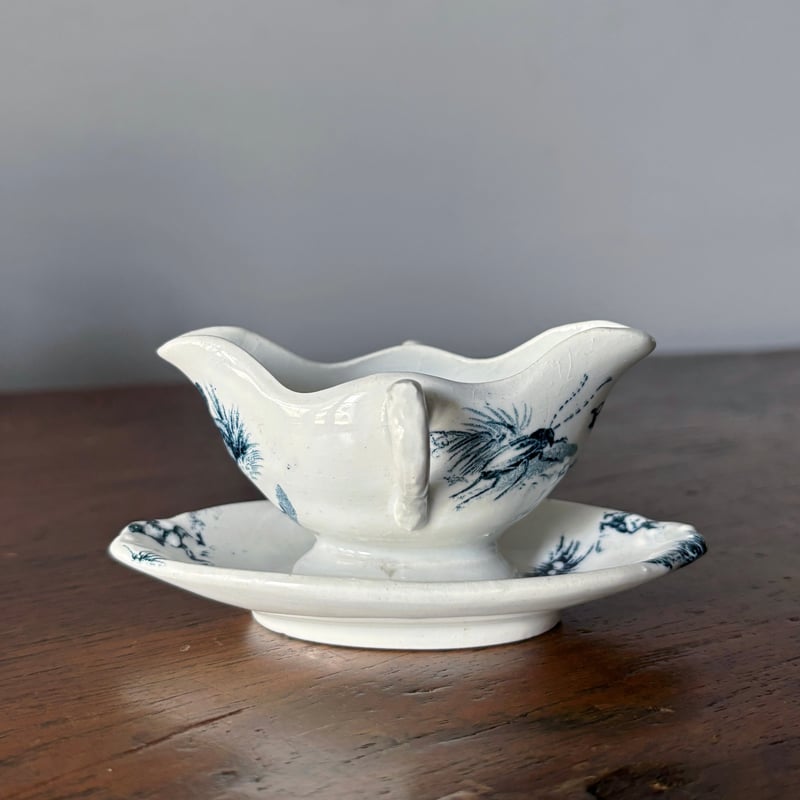 フランス　アンティーク　ソーシエール　白 Creil&Montereau クレイユ&モントロー ソーシエール フランス