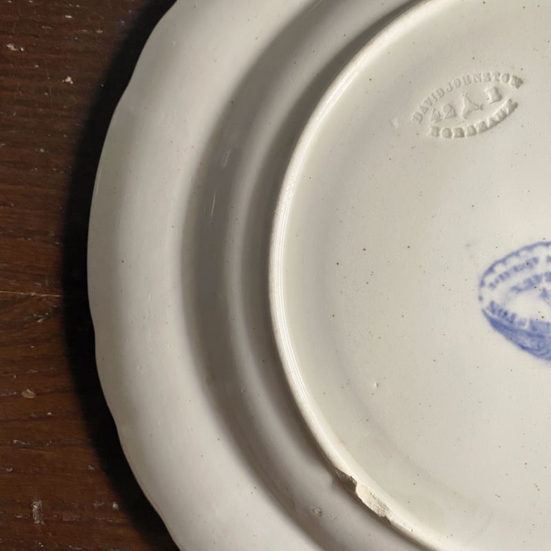 レア フランス アンティーク ボルドー窯 タピスリ スクエアプレート