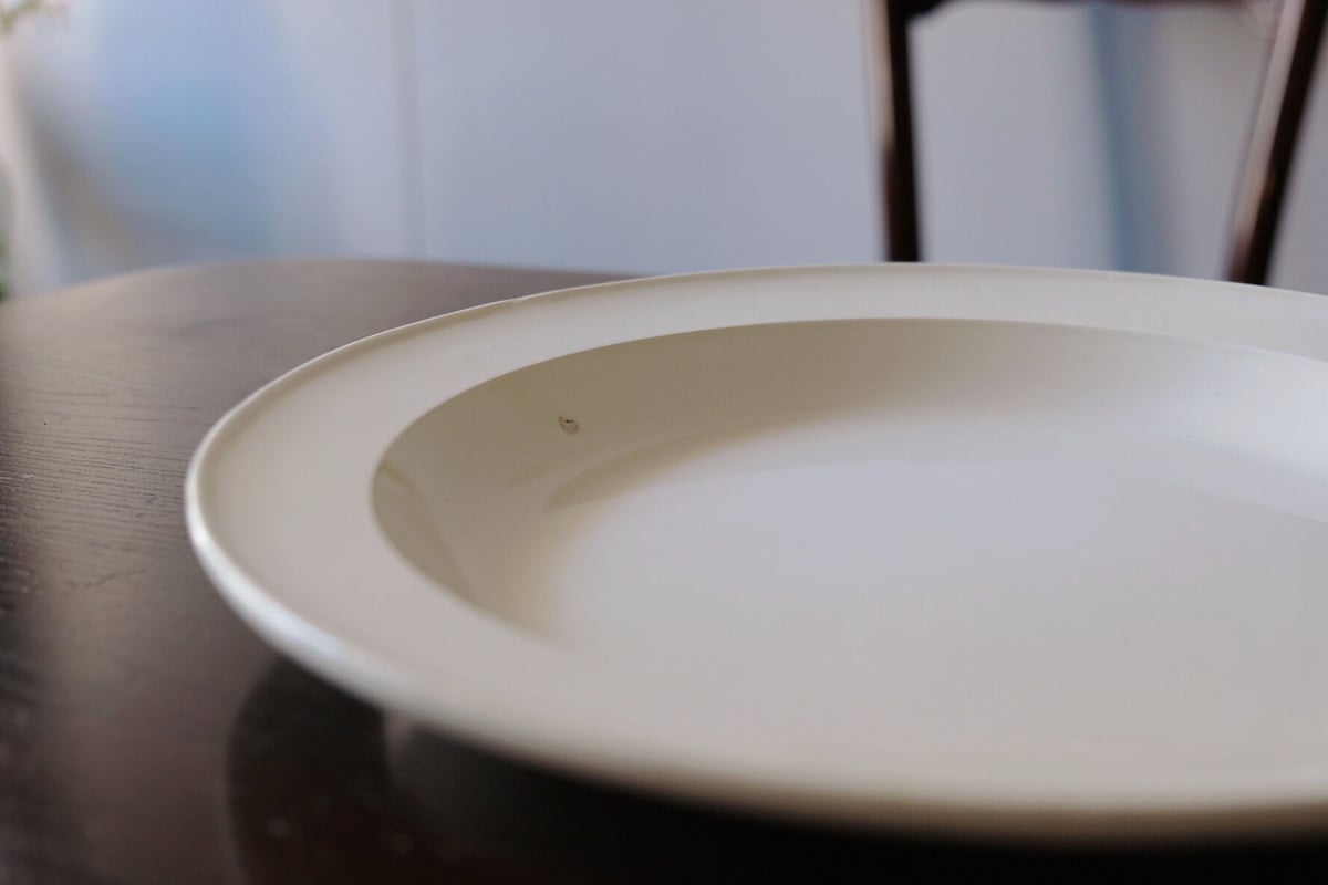 モントロー窯 1820年代 ファイアンスフィン 花リム大皿 1800年初期 モントロー 刻印 ファイアンスフィーヌ 丸皿 平皿