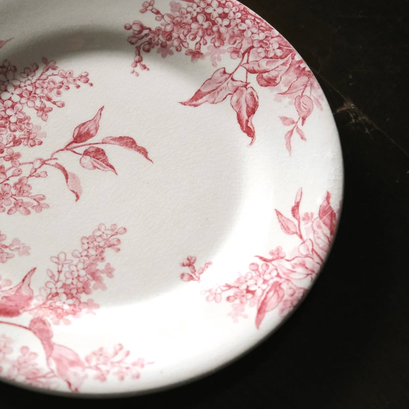 Gien Lilas ジアン リラ 平皿 デザート皿 φ21.5cm フランス