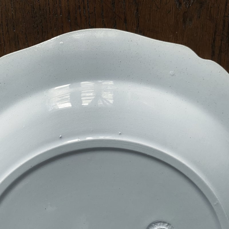 クレイユ＆モントロー 花リム プレート ペールブルー セミクルーズ 深