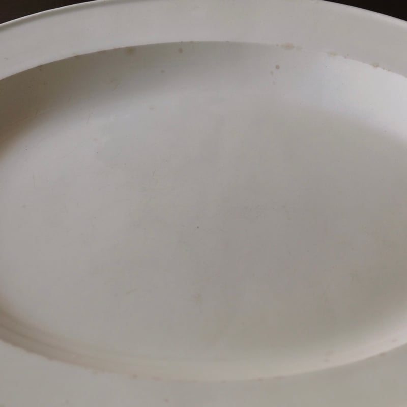 1800年代初期 ファイアンスフィーヌ 白 オーバル皿 楕円皿 51.5cm