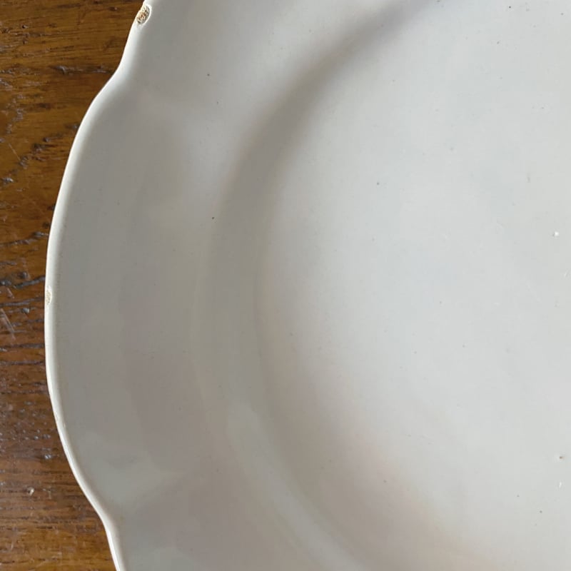 ムスティエ　花リム　25㎝ ムスティエ 花リム 皿 アンティーク 050479 | jinen_antique