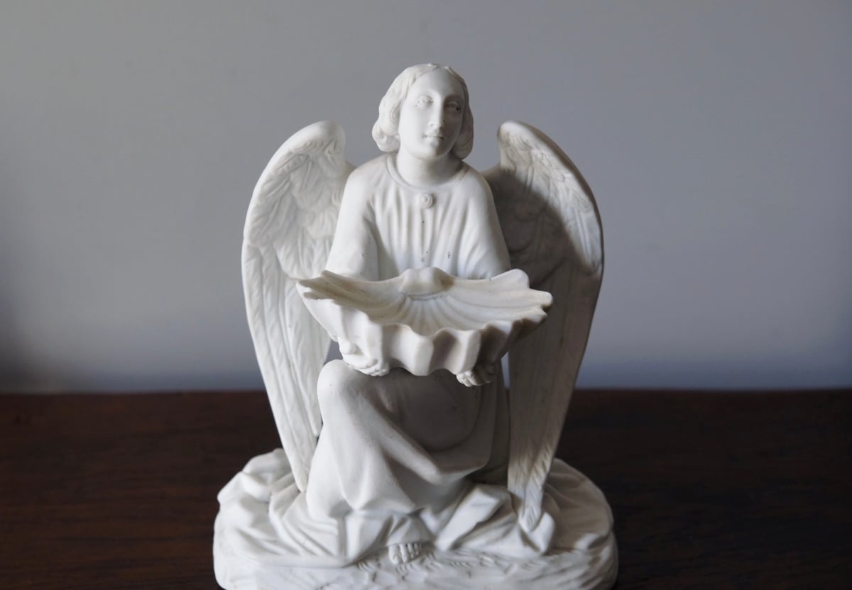 フランスアンティークウォールプラーク cherub エンジェル天使石膏
