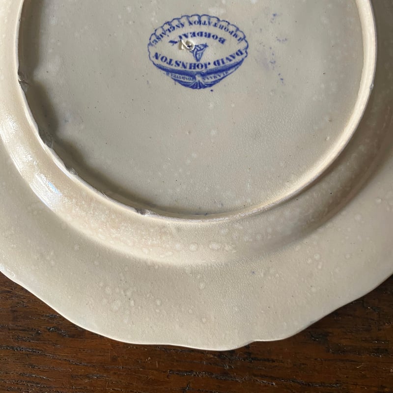 レア！フランス　アンティーク　David Johnston ボルドー窯　平皿 レア！フランス アンティーク David Johnston ボルドー窯 平皿