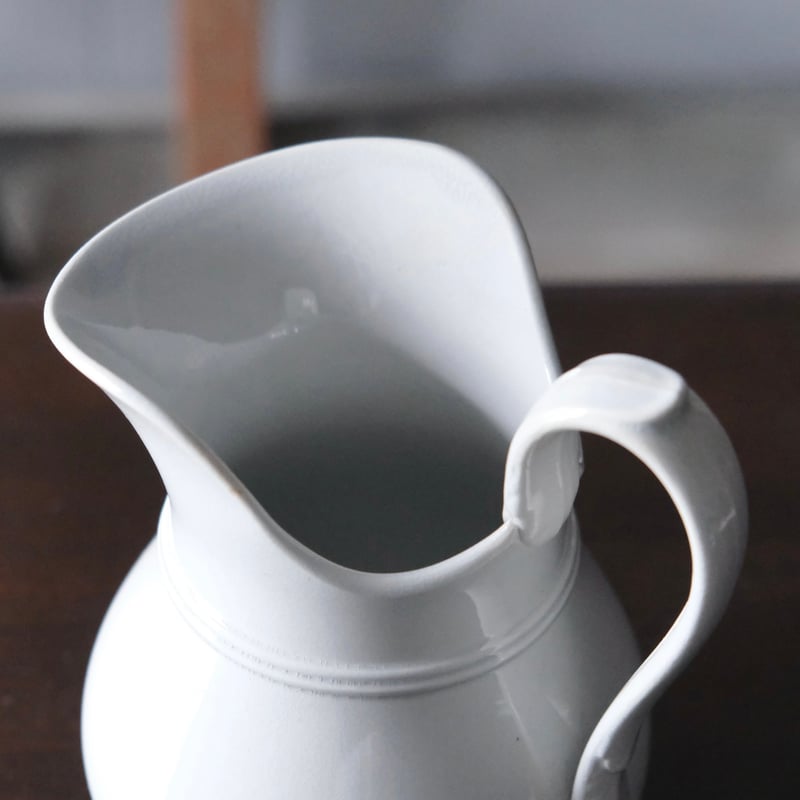 Choisy le Roi ショワジールロワ 白 ピシェ ピッチャー 花器 花瓶 h19.5