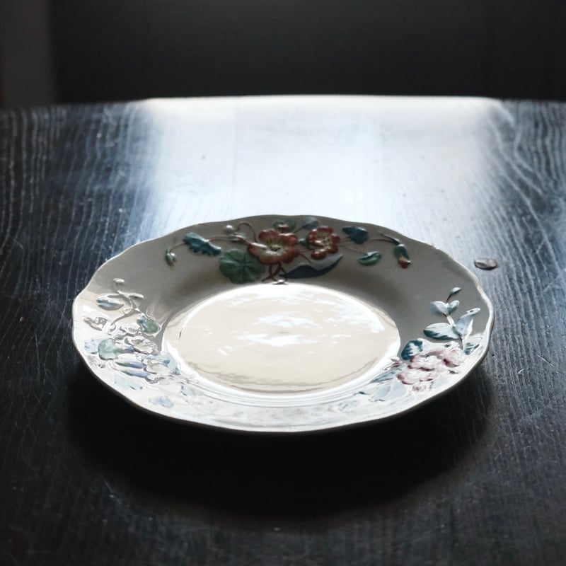 Creil & Montereau レリーフ皿 彩色皿 平皿 φ21.5cm クレイユモントロ