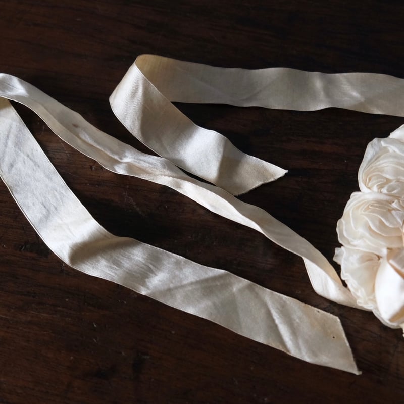 ♡ フランスアンティーク　コミュニオン　布花　花冠　初聖体拝領　白薔薇　ティアラ ♡ フランスアンティーク コミュニオン 布花 花冠 初聖体拝領 白薔薇