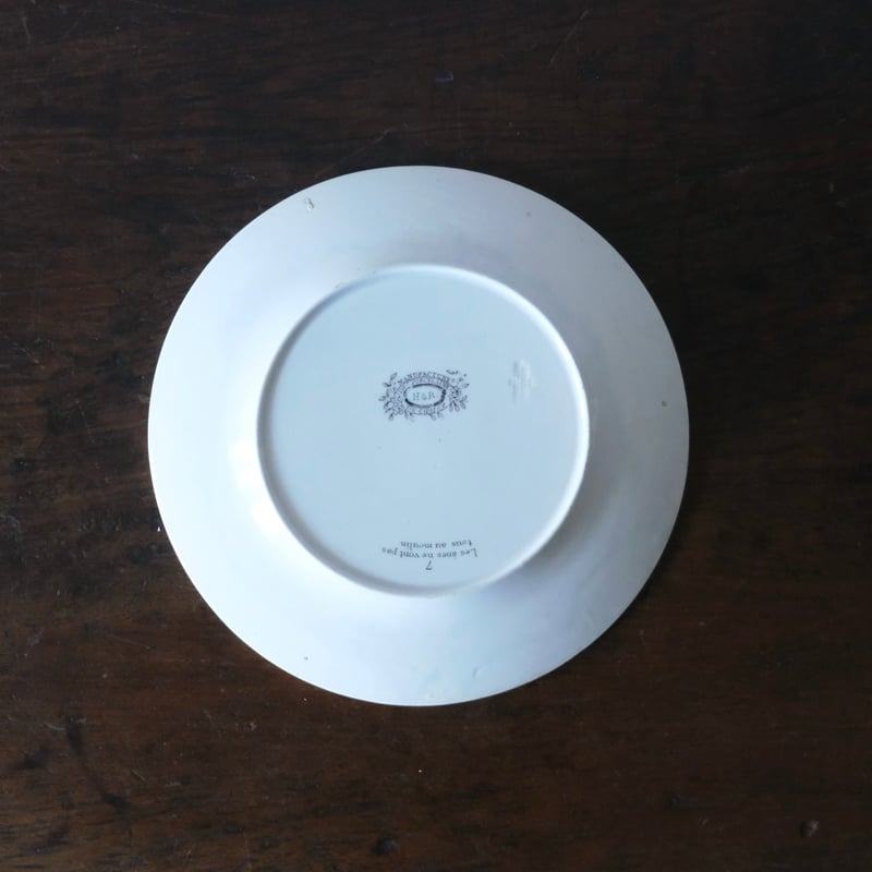 Choisy le roi ショワジールロワ なぞなぞ 彩色 グリザイユ 平皿 φ20.7c