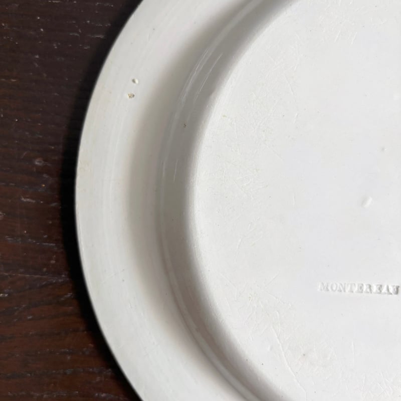 MONTEREAU モントロー シャンソン グリザイユ皿 平皿 φ21.5cm フランス
