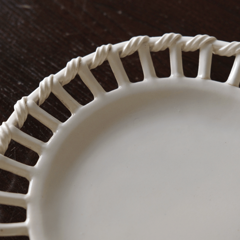 19世紀初頭 ファイアンスフィーヌ パニエ皿 平皿 φ21cm フランス