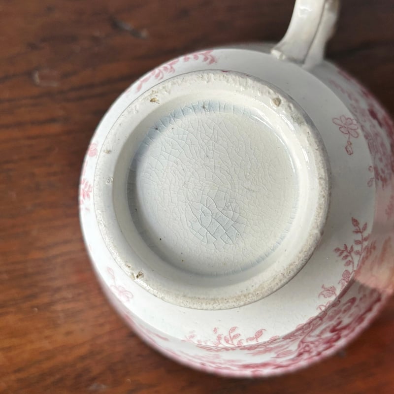 イギリス ファイアンスフィーヌ カップ & ソーサー アンティーク