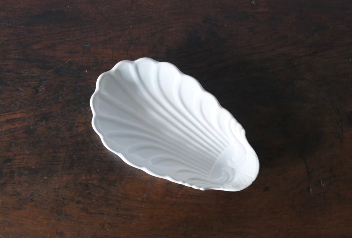 フランスアンティーク クレイユモントロー 枯れた シェル型ラビィエ フランスアンティーク クレイユモントロー 枯れた シェル型ラビィエ