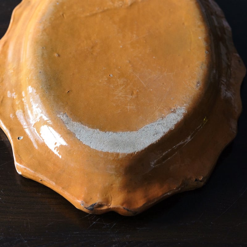 南仏 陶器 アプト apt の可能性 花リム オーバル皿 楕円皿 18世紀 44.5