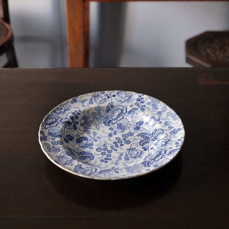 アンティーク 皿 ボルドー タピスリー 深皿 リム皿 φ23.4cm アンティーク 0501028