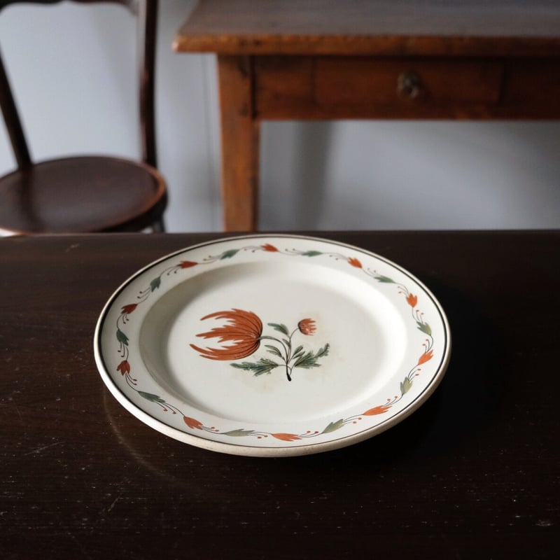 さくらんぼ柄 プレート Longwy ロンウィ フランス　ヴィンテージ 19世紀 ロンウィ デザート・プレート さくらんぼ