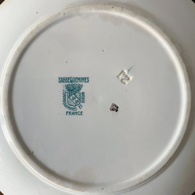 Sarregueminesサルグミンヌ　ゼラニウム　平皿フランス　2枚セット サルグミンヌ SARREGUEMINES 平皿 雉 φ18cm フランス